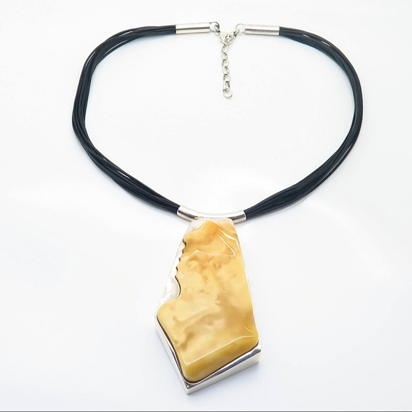 Jewelry Sterling Silver Amber Multi Strand Cord Necklace Poshmark